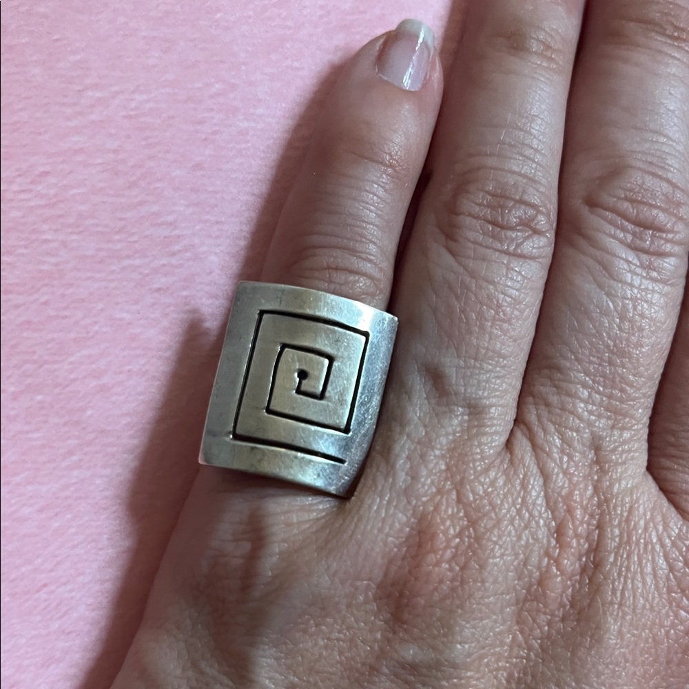 22# Silver Geometric Ring 925 - Picture 5 of 9